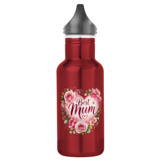 Best Mum Aquarell Blumenherz Design Waterfles (Links)