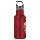 Best Mum Aquarell Blumenherz Design Waterfles (Achterkant)