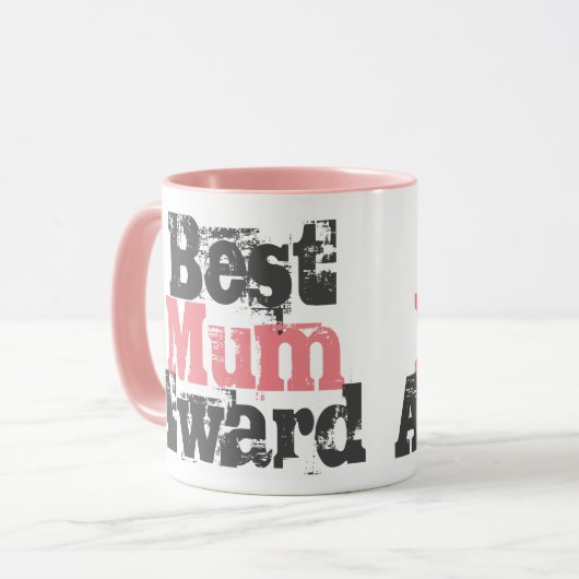 Best Mum Award in Roze - Mok met tweetone koffie (Voorkant links)