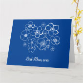 Best Mum ever blue with white flower Kaart (Gele Bloem)
