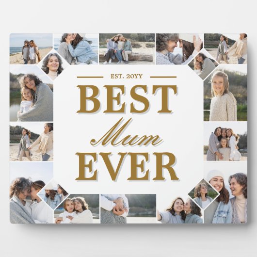 Best Mum Ever Father's Day Photo Frame Collage Fotoplaat (Voorkant)