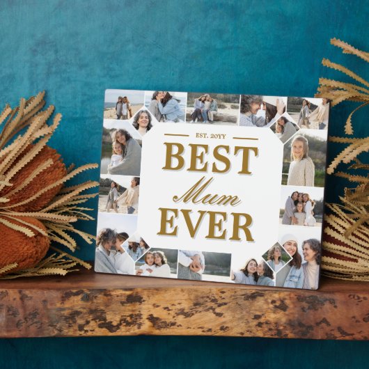 Best Mum Ever Father's Day Photo Frame Collage Fotoplaat (Zijkant)