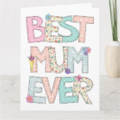Best Mum Ever Moederdag Kaart (Voorkant)