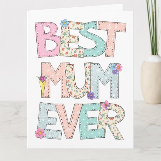 Best Mum Ever Moederdag Kaart (Voorkant)