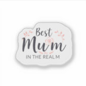 Best Mum in the Realm Queen Medieval Floral Sticker (Voorkant)