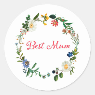 Best Mum - Moederdag Quote Cushion T-Shirt Ronde Sticker