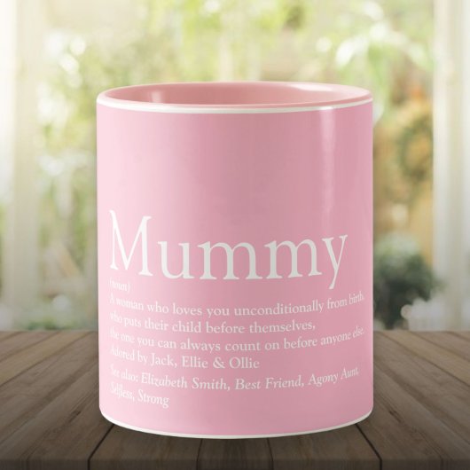 Best Mummy Definition Quote roze ter wereld Tweekleurige Koffiemok