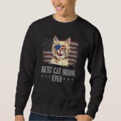 Best Munchkin Cat Ma Ever Retro Usa American Flag Trui (Voorkant)