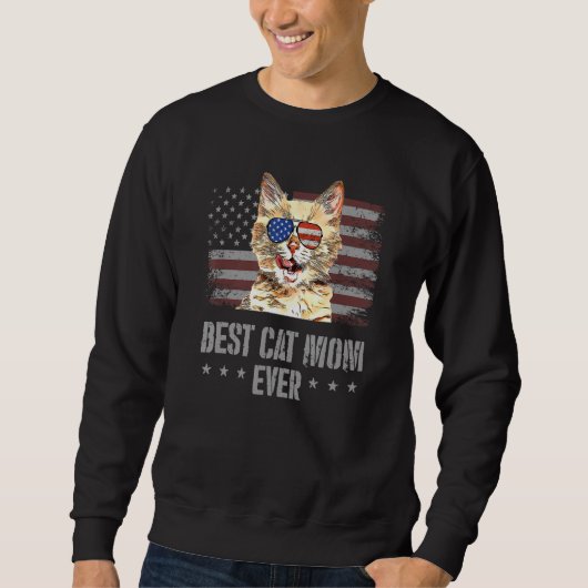 Best Munchkin Cat Ma Ever Retro Usa American Flag Trui (Voorkant)