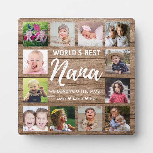 Best Nana 12 Photo Collage Grandchildren Fotoplaat (Voorkant)