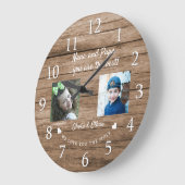 Best Nana and Papa Grandkids 2 Photo Collage Wood Grote Klok (Hoek)
