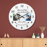 Best Nana And Papa Grandkids Photo Collage White Grote Klok<br><div class="desc">Unique grandparents gift for Christmas- Personalized photo clock with grandchildren photo,  name and message.</div>