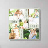 Best Nana Ever 5 Photo Collage Green Square Canvas Afdruk (Voorkant)