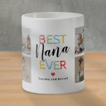 Best Nana Ever 8 Foto Koffiemok<br><div class="desc">Persoonlijke mok voor oma-koffie met de tekst "beste nana ooit" en de namen van de kinderen. Plus 8 kostbare familiefoto's waarmee je je kunt aanpassen aan je eigen model,  zodat dit een extra speciale grootmoedergave is.</div>