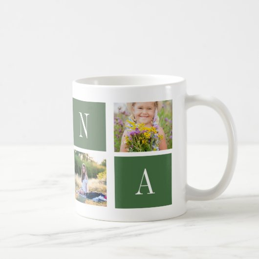 Best Nana Ever! Custom 4-Photo Collage Mug Koffiemok (Rechts)