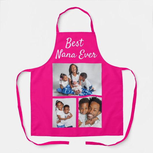 Best Nana Ever Custom Photo Collage Sjabloon Schort (Voorkant)