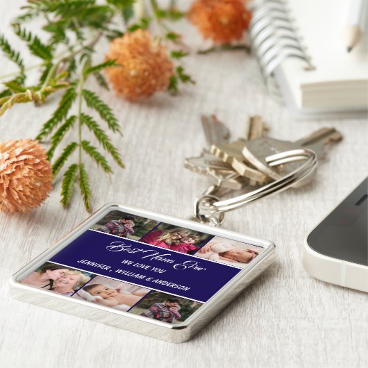 Best Nana Ever Grandchildren Photo Collage Names Sleutelhanger (Zijkant)