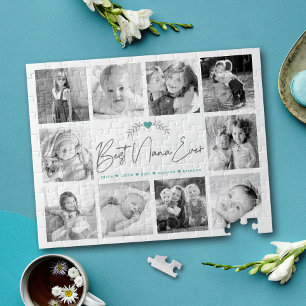 Best Nana Ever Modern Script 10 Photo Collage Chic Legpuzzel