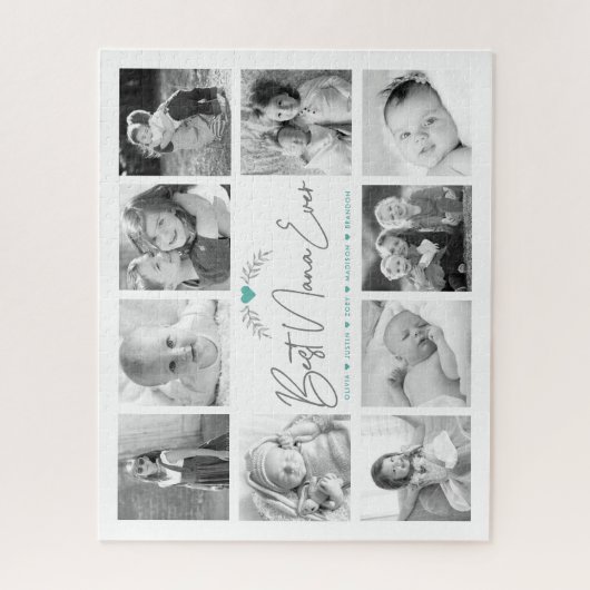 Best Nana Ever Modern Script 10 Photo Collage Chic Legpuzzel (Verticaal)