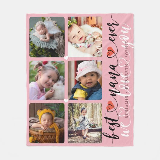 Best Nana Ever Photo Collage Fleece Deken (Voorkant)