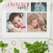 Best Nana Ever Photo Collage Theedoek (Gevouwen)