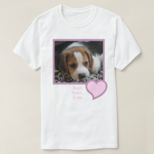 Best Nana Ever Pink Text Pet Dog Foto T-Shirt