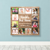 Best Nana Grandchildren 12 Photo Collage Canvas Afdruk (Insitu (Houten vloer))