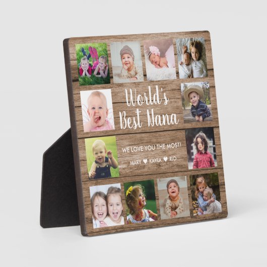 Best Nana Grandchildren 12 Photo Collage Fotoplaat (Voorkant)