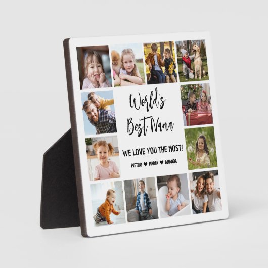 Best Nana Grandchildren 12 Photo Collage Fotoplaat (Voorkant)