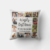 Best Nana Grandchildren 12 Photo Collage Kussen (Achterkant)