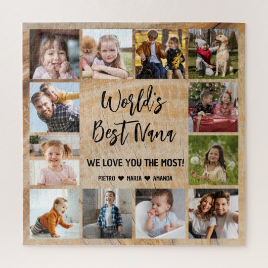 Best Nana Grandchildren 12 Photo Collage Legpuzzel (Verticaal)
