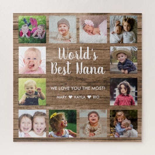 Best Nana Grandchildren 12 Photo Collage Legpuzzel (Verticaal)