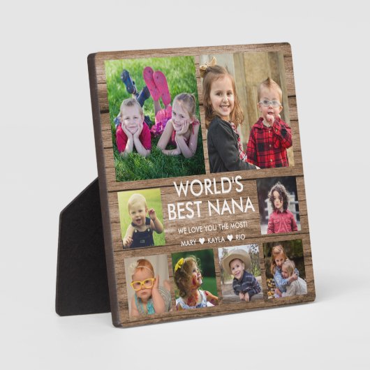 Best Nana Grandchildren 8 Photo Collage Fotoplaat (Voorkant)