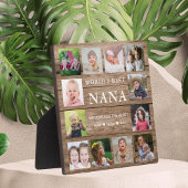 Best Nana Grandchildren Photo Collage Wood Fotoplaat