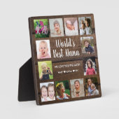Best Nana Grandkids 12 Foto Collage Wood Fotoplaat (Voorkant)