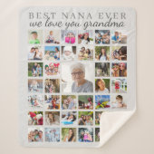 BEST NANA OOIT Grandma Photo Collage Gray Sherpa Deken (Voorkant)