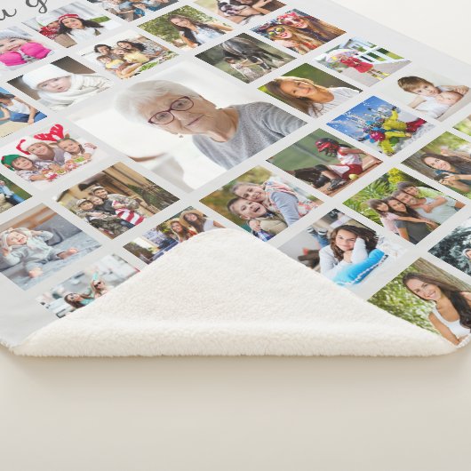 BEST NANA OOIT Grandma Photo Collage Gray Sherpa Deken (3/4)