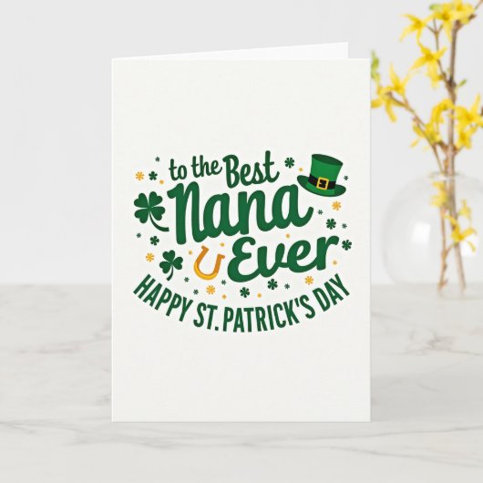 Best Nana St Patricks Day Card Kaart (Gele Bloem)
