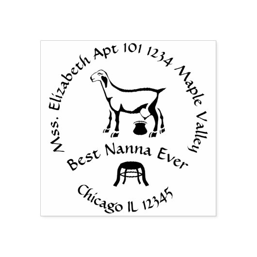 Best Nanna Ever Milking Goat Return Address Rubberstempel (Afrduk)