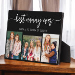 Best Nanny Ever - Grandchildren Photo Collage Fotoplaat<br><div class="desc">Celebrate the "Best Nanny Ever" with this personalized Grandchildren Photo Collage Plaque. This heartfelt gift features a beautifully arranged collage of cherished photos capturing special moments, complemented by a loving message. Crafted from high-quality materials with a sleek finish, it's ideal for displaying at home as a cherished keepsake. Perfect for...</div>