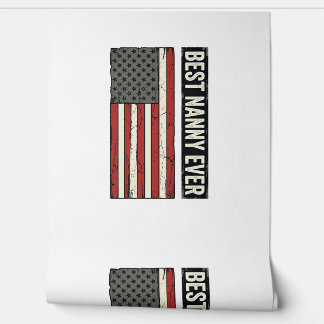 Best Nanny Ever Patriotic Vintage Flag Shirt Desig Behang