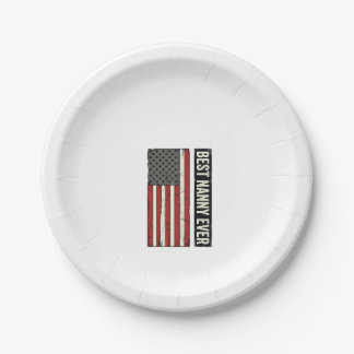 Best Nanny Ever Patriotic Vintage Flag Shirt Desig Papieren Bordje