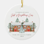 Best Neighbors Ever Illustrated Homes Christmas Keramisch Ornament (Voorkant)