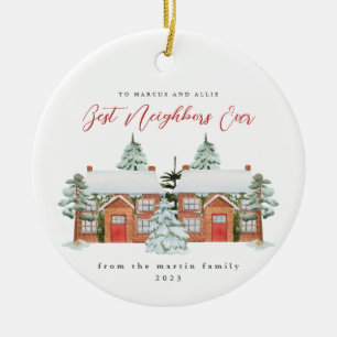 Best Neighbors Ever Illustrated Homes Christmas Keramisch Ornament