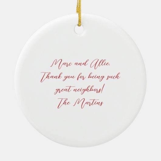 Best Neighbors Ever Illustrated Homes Christmas Keramisch Ornament (Achterkant)