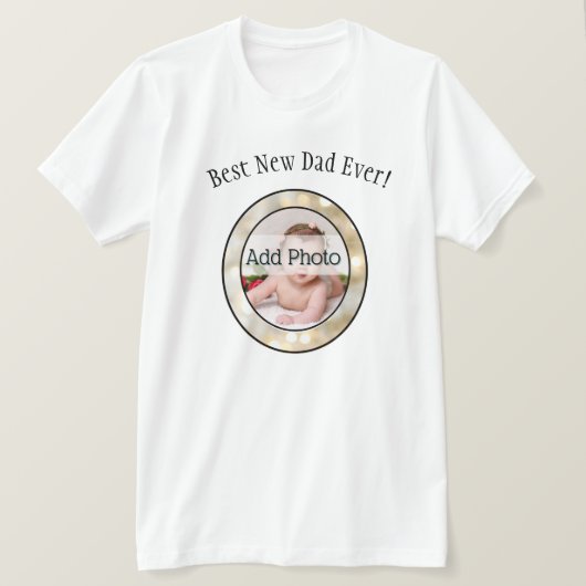 Best New dad Father Family Photo Lijst T-shirt (Design voorkant)
