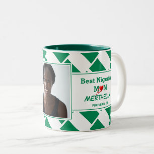 BEST NIGERIAN MOM Specialized NIGERIA Flag Photo Tweekleurige Koffiemok