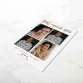 Best Nonna Ever Calligraphy Script 4 Photo Collage Folie Feestdagenkaart (Gedraaid)