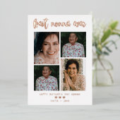 Best Nonna Ever Calligraphy Script 4 Photo Collage Folie Feestdagenkaart (Staand Voorkant)