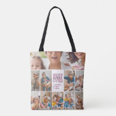 Best Nonna Ever Floral 10 Photo Collage Tote Bag (Achterkant)